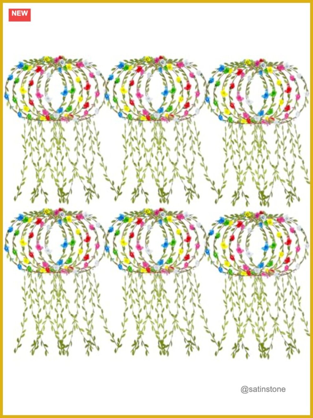 30 Pc Flower Crown Headbands Bohemian Floral Garland Wreath Artificial Women